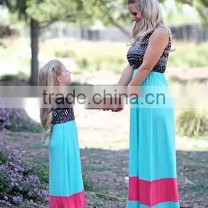 2015 Mom Love me Mother and Child Dress Black and White Lace Mother and Child Maxi Dress thumbnail-2