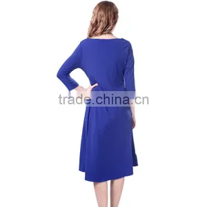 Attractive Fashion Royal Blue Wholesale Casual Dresses thumbnail-6