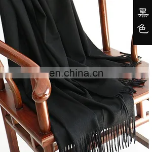 2017 High Quality Plain Color Pure Cashmere Scarf Wholesale thumbnail-3