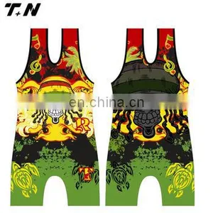 High Quality Sublimation Wrestling Wear Custom thumbnail-4