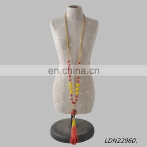 Latest Colours Ball And Beads With Antic Gold ChainNecklace thumbnail-5