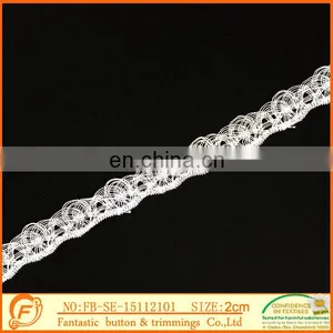 Ladies Suits Design Pure White Single Scalloped Floral Trim Lace Fabric thumbnail-1