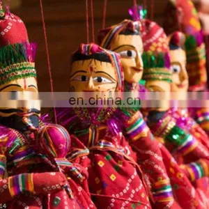 10 PAIR RAJASTHANI INDIAN BIG Puppets DECORATIVE HOME Decor Kathputli RARE Vintage DOLL COUPLE HOME DECOR ART Ethnic Door Hangin thumbnail-2