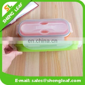 Bento Box Silicone Collapsible Lunch Food Serving Bowl for Kids or Adults thumbnail-4