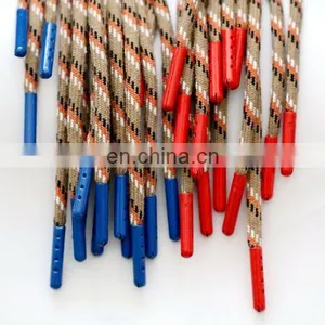 Customized Engraved Logo Shoelace Tips Gold/silver/gun Metal/red Bullet Crimp String Aglet thumbnail-3