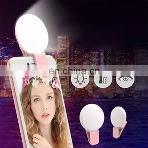New Design USB Rechargeable Portable Mini Selfie Ring Light Clip-on Mobile Phone LED Flash Fill Light thumbnail-1