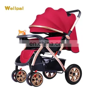 Aluminum Frame Good Quality Vogue Baby Stroller With Transparent Wheels thumbnail-2