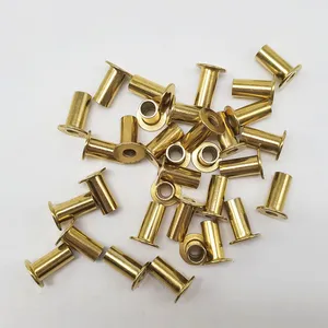 Metal Brass Copper Flat Head Hollow Tube Rivets thumbnail-3