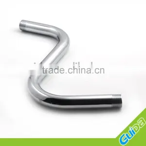 Brass Polished Chrome Solid Brass S-Shaped Shower Arm thumbnail-4
