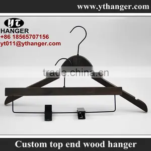 IMY-460 Brush off Brown Wooden Thin Flat Hangers for Clothes thumbnail-2