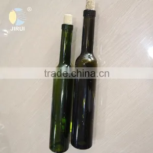 Factory Customized 375ml Black Green Wine Bottle With Cork thumbnail-1