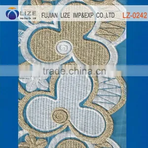 Organza Black Guipure Scalloped Lace Fabrics LZ-0242 thumbnail-1