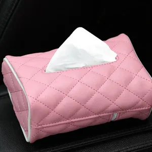 Wholesale Creative Car Sun Visor Tissue Box Napkin Storage Holder for Car Seat Back Mounted Hanging Paper Towel Cover thumbnail-4