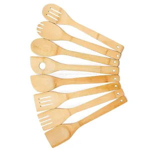 Wholesale Best Bamboo Cooking Utensils Set/Bamboo Wooden Kitchen Serving Spoons Kitchenware thumbnail-2