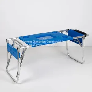 Foldable Beach BBQ Cart With Aluminum Tube PP Table and Removable Wheels thumbnail-1