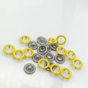 HLD Factory Wholesale Yellow Color BRASS&SS 16L 18L Cap Prong Snap Button for Clothes thumbnail-3