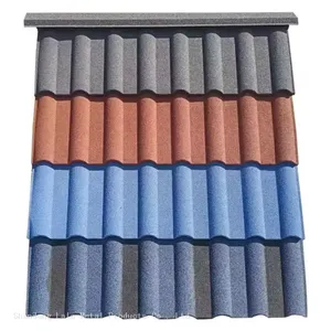 China Factory Outlet 1300MM*420MM Thickness Galvalume Color Stone Coated Metal Roof Sheets thumbnail-3