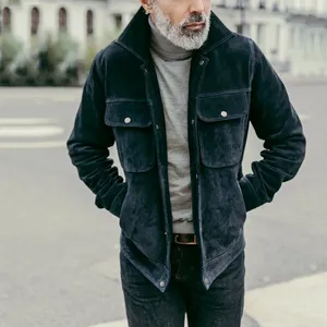 Warmth Fleence Wind Men's Casual Men's Long Sleeve Medium Long Jacket In Stock Coat thumbnail-3