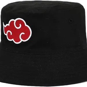 Naruto Anime Reversible Akatsuki & Hidden Leaf Village Symbol Unisex Bucket Hat thumbnail-1