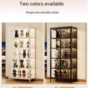 2000mm Glass Display Cabinet With LED Lighting and Lockable Door - Modern Curio Cabinet thumbnail-3