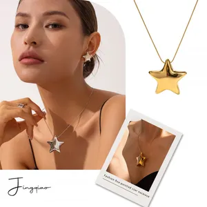 Custom Green Rhinestone Stainless Steel Necklace - 18K Gold Plated Brass Jewelry thumbnail-2