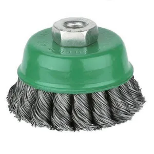 Twisted Wire Bowl Type Steel Wire Brush, 3/4 Inch Angle Grinder Rust Removal Brush thumbnail-1