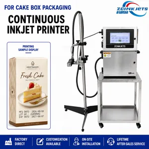 Cake Box CIJ Inkjet Printer for Bakery Food Packaging Date Batch Code Printing and Production Line Coding thumbnail-1