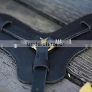 Italy Imports Large and Medium Fat Leather Dog Harness thumbnail-2