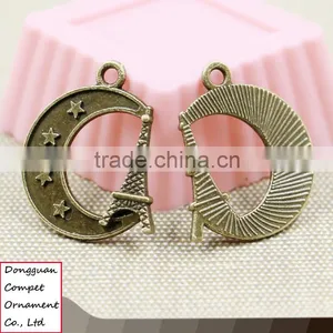 Wholesale Diy Jewelry the Zinc Alloy Moon Stars Tower Pendant thumbnail-1