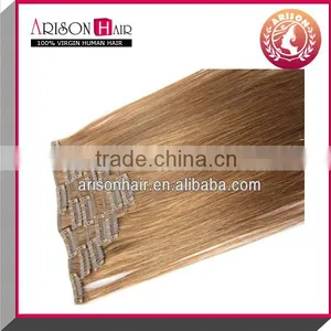 2014 Top Sale Hot 100% Virgin Brazilian Remy White Clip-in Hair Extensions 150g thumbnail-3