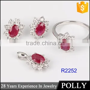 Wholesale Latest18k Gold Engagement Ring for Girls Design Gemstone Women Jewelry Set thumbnail-1