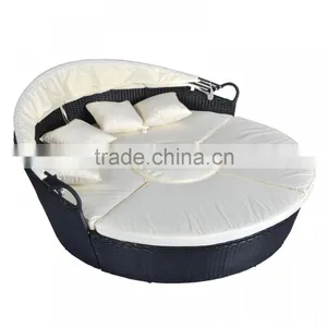 Home Furniture Cheap Round Bamboo Garden Sofa Daybed Rattan Daybed With Canopy Outdoor Daybed Quality Choice thumbnail-2