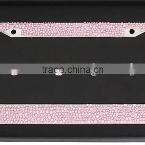 2016 Bling License Plate Frames Pink Diamond Crystal License Plate Frame With Scraw Cap thumbnail-5