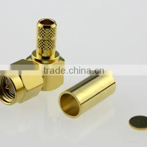 SMA Male Right Angle Coaxial Connector for RG-58U,LMR-195U,LMR-200 Cable,electrical Contact thumbnail-2
