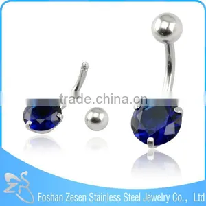2016 New Arrival Surgical Steel Heart Zircon Hypoallergenic Clip on Belly Button Rings thumbnail-5