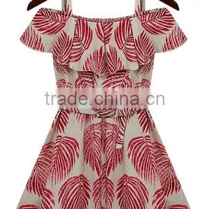 Ladies Fashion off Shoulder Linen Dress thumbnail-1
