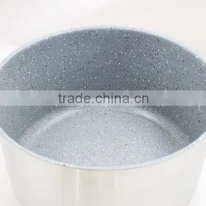 Straight Shape Stainless Steel Hot Pot Casserole Nonstick Marble Coating Inside and Induction Bottom thumbnail-4