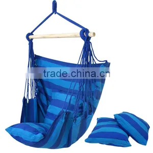 Hammock Chair Swing Hanging Outdoor Air Deluxe Porch Solid Sky Wood Patio Rope thumbnail-4