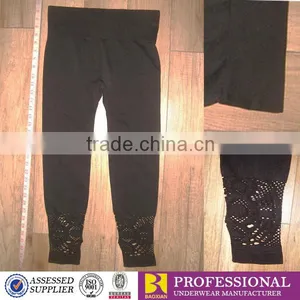 Latest Women Hollow Out Pants Embroidery Leggings thumbnail-1