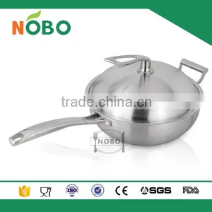 High Quality 3 Layers Stainless Steel 304 Non-stick Frying Pan With Lid Quality Choice thumbnail-3