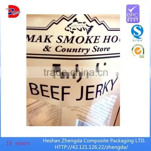 Custom Beef Jerky Snack Stand up Food Packaging Zipper Bag With Window and Matte Ink thumbnail-3