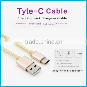 Aluminium Alloy Nylon Colorful Micro Braided Usb Cable Usb 3.1 Type c Cable Micro Usb Charging Cable for Type C Mobile Phone thumbnail-1