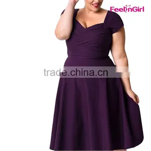 2016 Plus Size Summer Casual One-piece Dress thumbnail-1