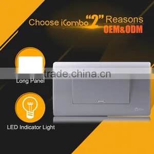 Power Electrical Wall Plug Lan Wall 3 Hole Socket Surge Protector Light Switch Plate Wall Covers Brown thumbnail-1