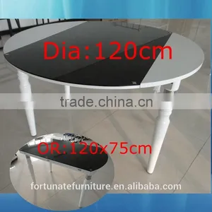 2-8 Person Folding Extendable Tempered Glass Dining Table thumbnail-1