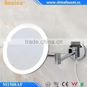 8'' Round Brass Acrylic Mirror Led Compact Bathroom Wall Mirror Quality Choice thumbnail-1