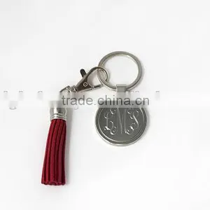 Monogrammed Keychain Personalized Keychain Initial Monogram Tassel KeychainPersonalized Monogrammed Keychain With Tassel thumbnail-3