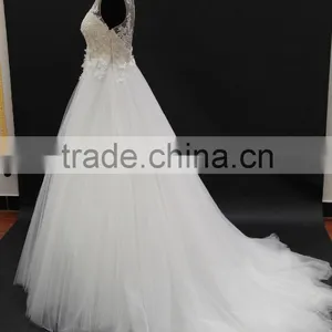 Best Seller Skin Color Tulle With Soft Ball Gown Skirt Bridal Wedding Dress thumbnail-2