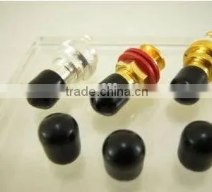 High Quality RCA Socket Protect Cover Cap BLACK thumbnail-1