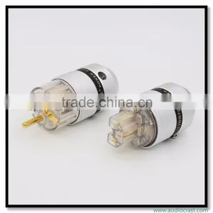 OEM/ODM Viborg Audio Aluminum Gold Plated Schuko EU Power Plug+IEC Female Audio Connector thumbnail-4